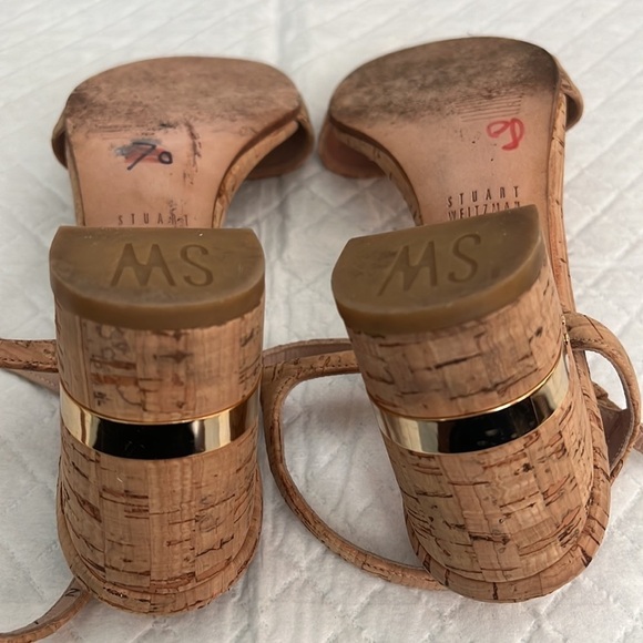 Stuart Weitzman Solo Cork‎ heel sandals women’s Sz 7 N - Picture 10 of 13